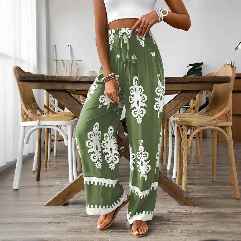 Large Boho Abstract Print Pants Womens