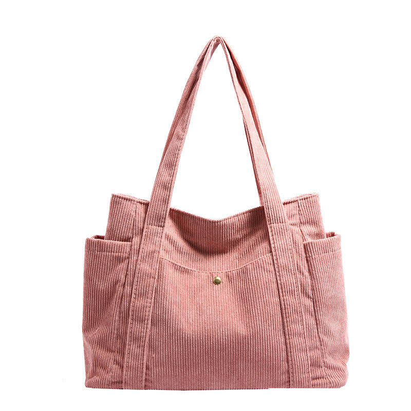 Large Boho Corduroy Tote Bag