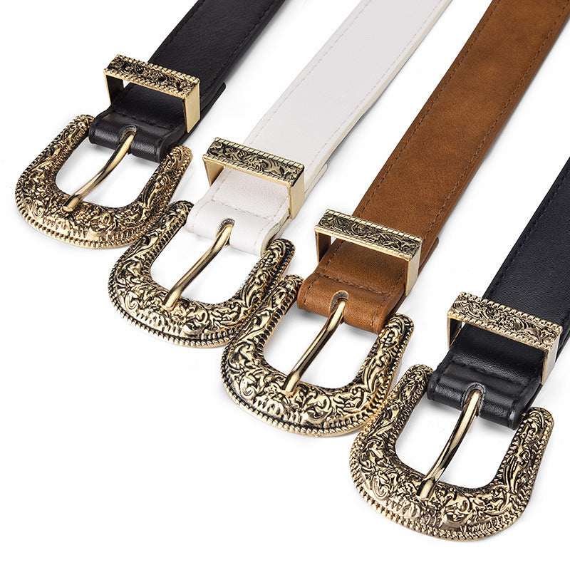 Leather Pin Buckle Belt for Women