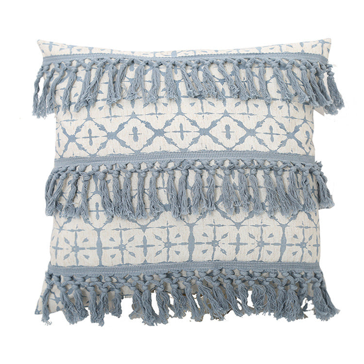 Light Blue Woven Cushion Covers