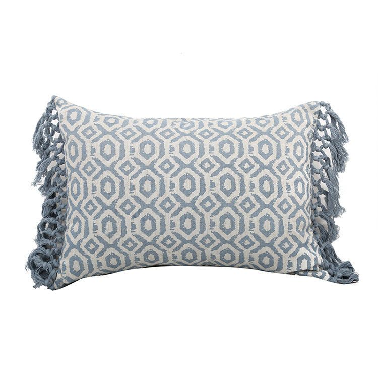 Light Blue Woven Cushion Covers boho