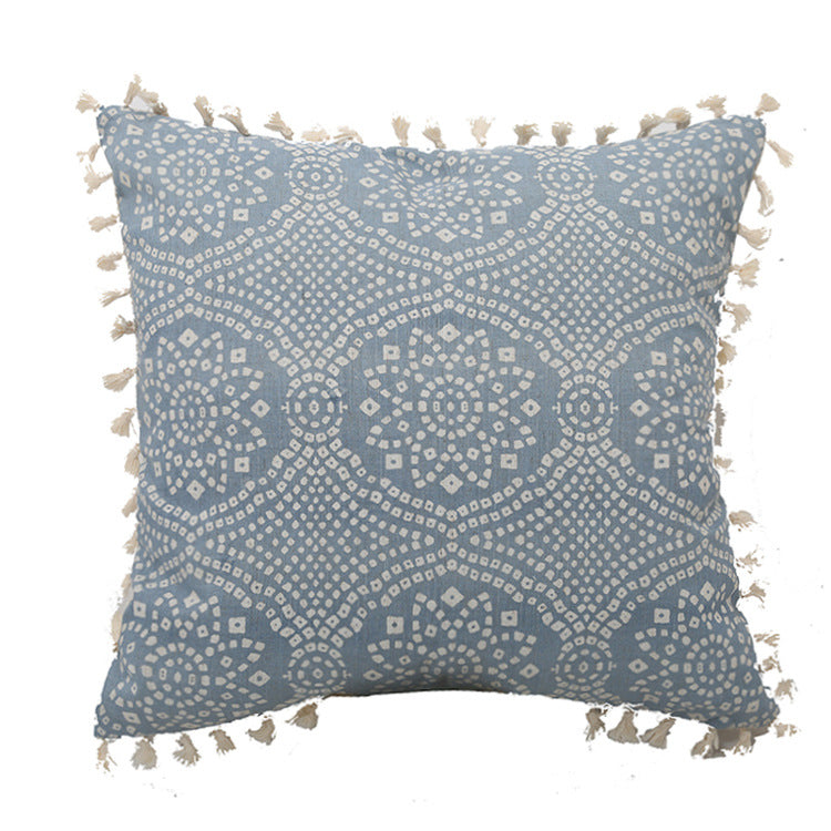 Light Blue Woven Cushion Covers