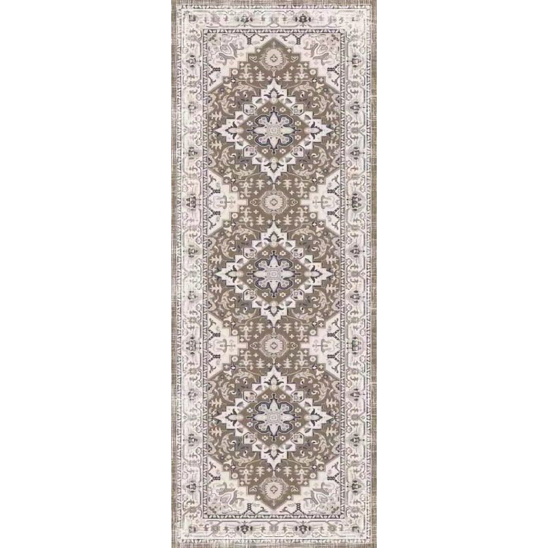 gray Long Rectangular Rug Boho Style