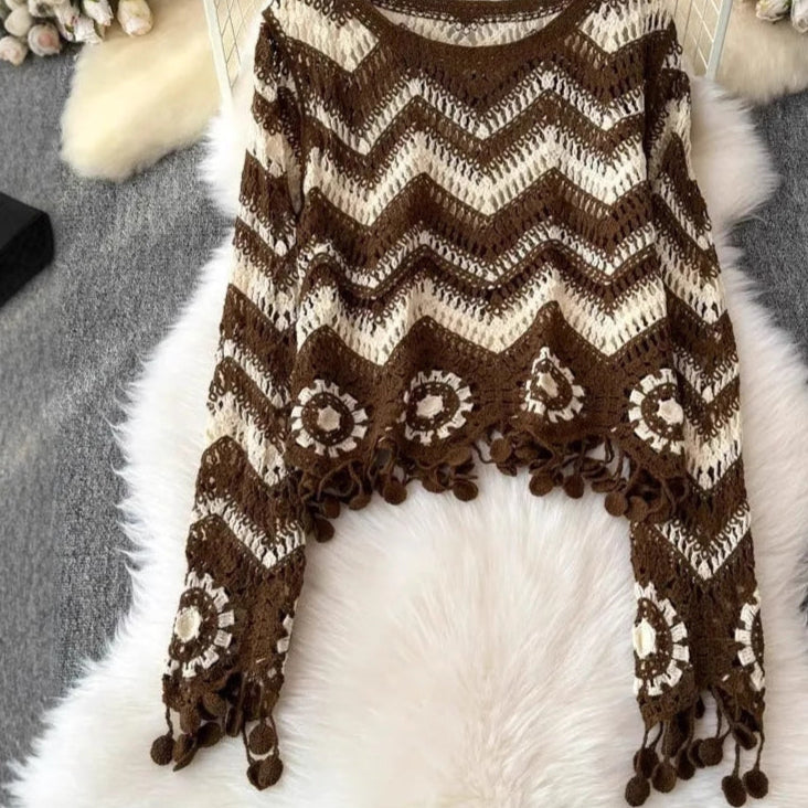 Long Sleeve Boho Style Sweater