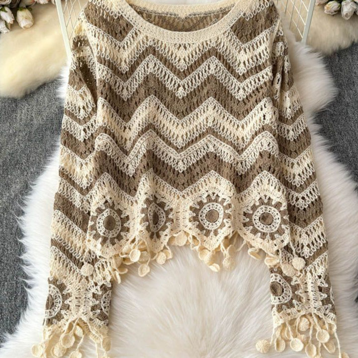 Long Sleeve Boho Style Sweater