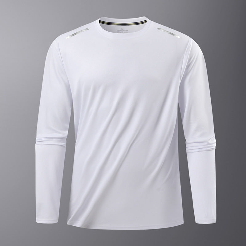 white Long Sleeve Yoga Top for Men