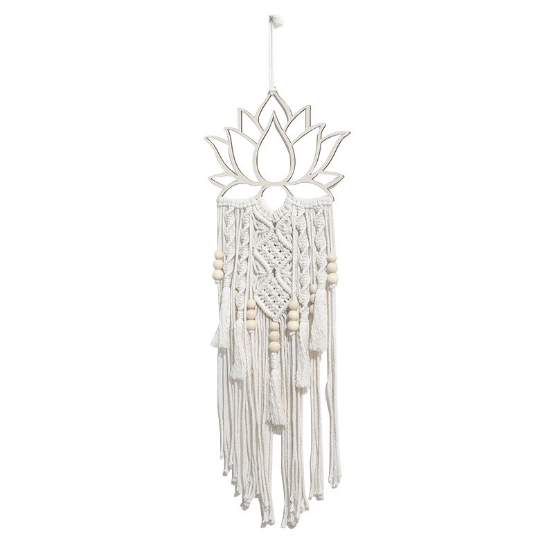 white Lotus Macrame Wall Hanging Decoration
