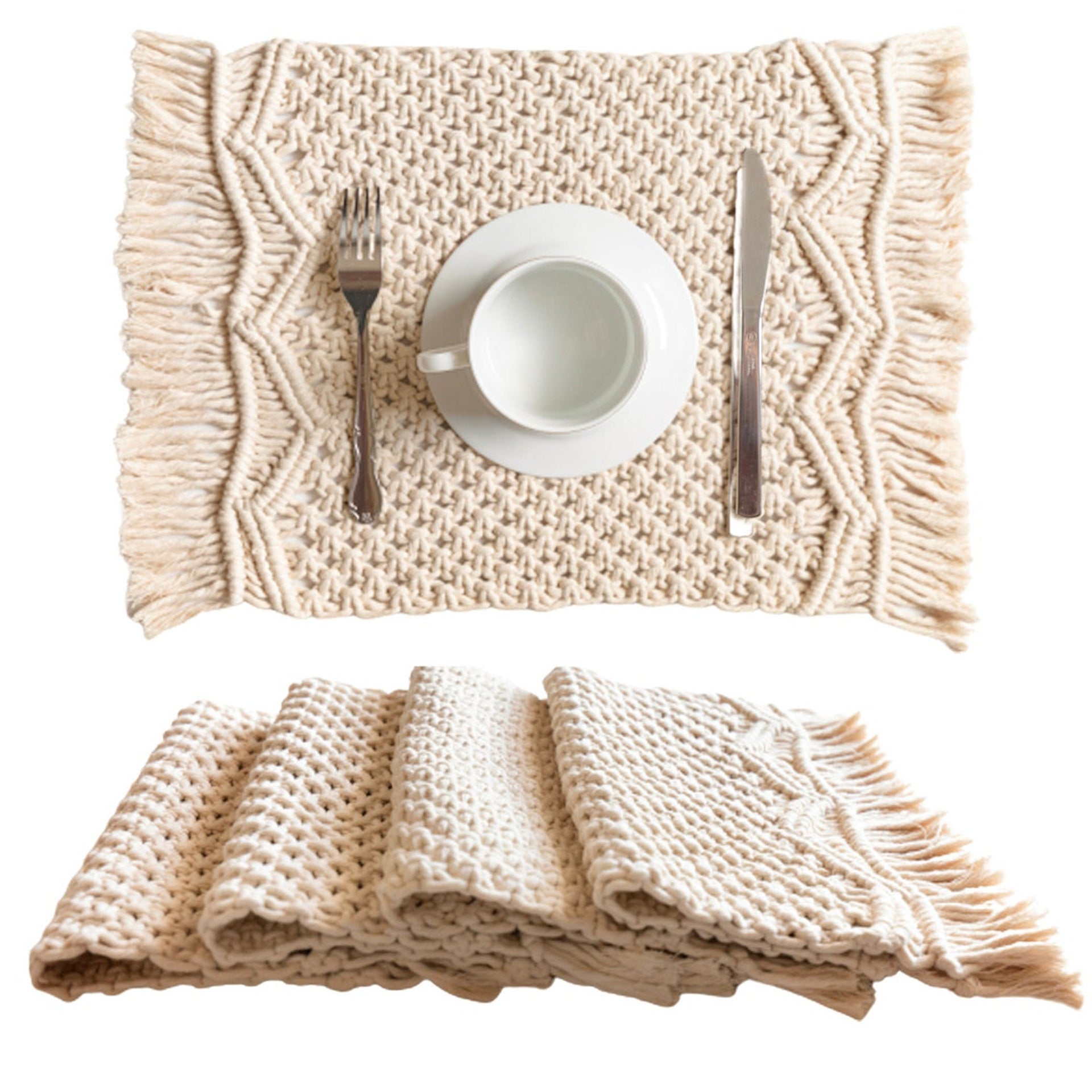 Macrame Rectangular Boho Placemats