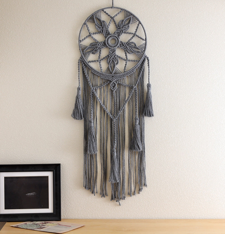 gray Macrame Woven Dreamcatchers