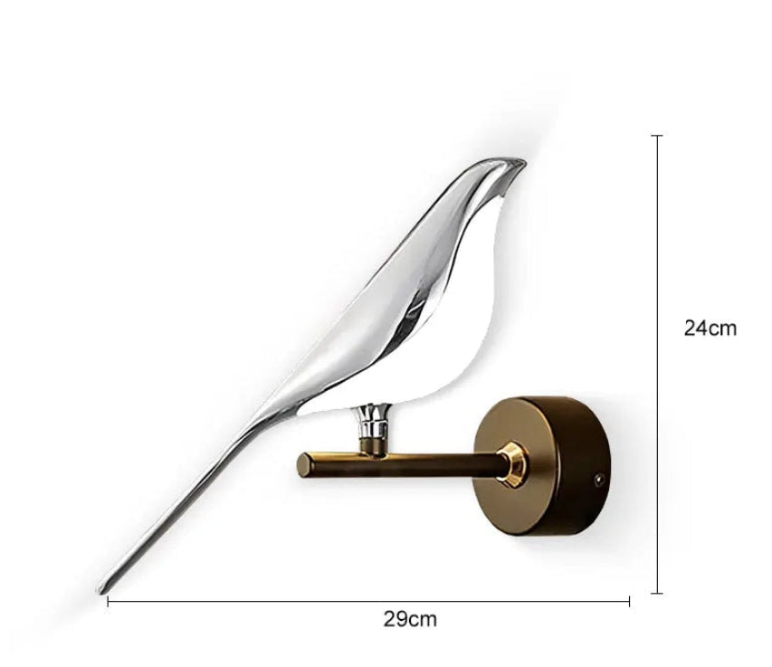 Magpie Bird Bedroom Bedside Wall Lamp