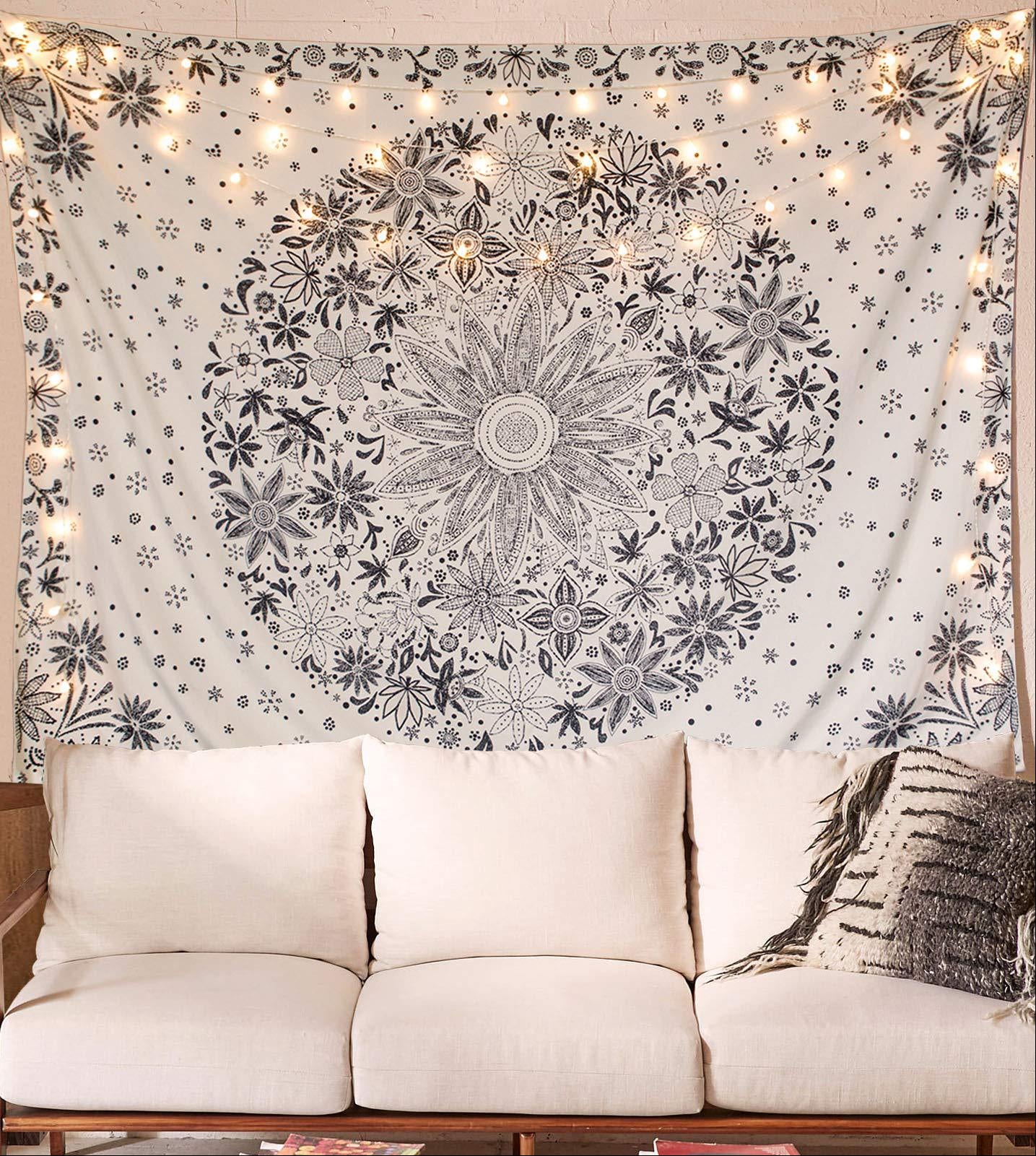 white Mandala Wall Tapestry Boho Decoration