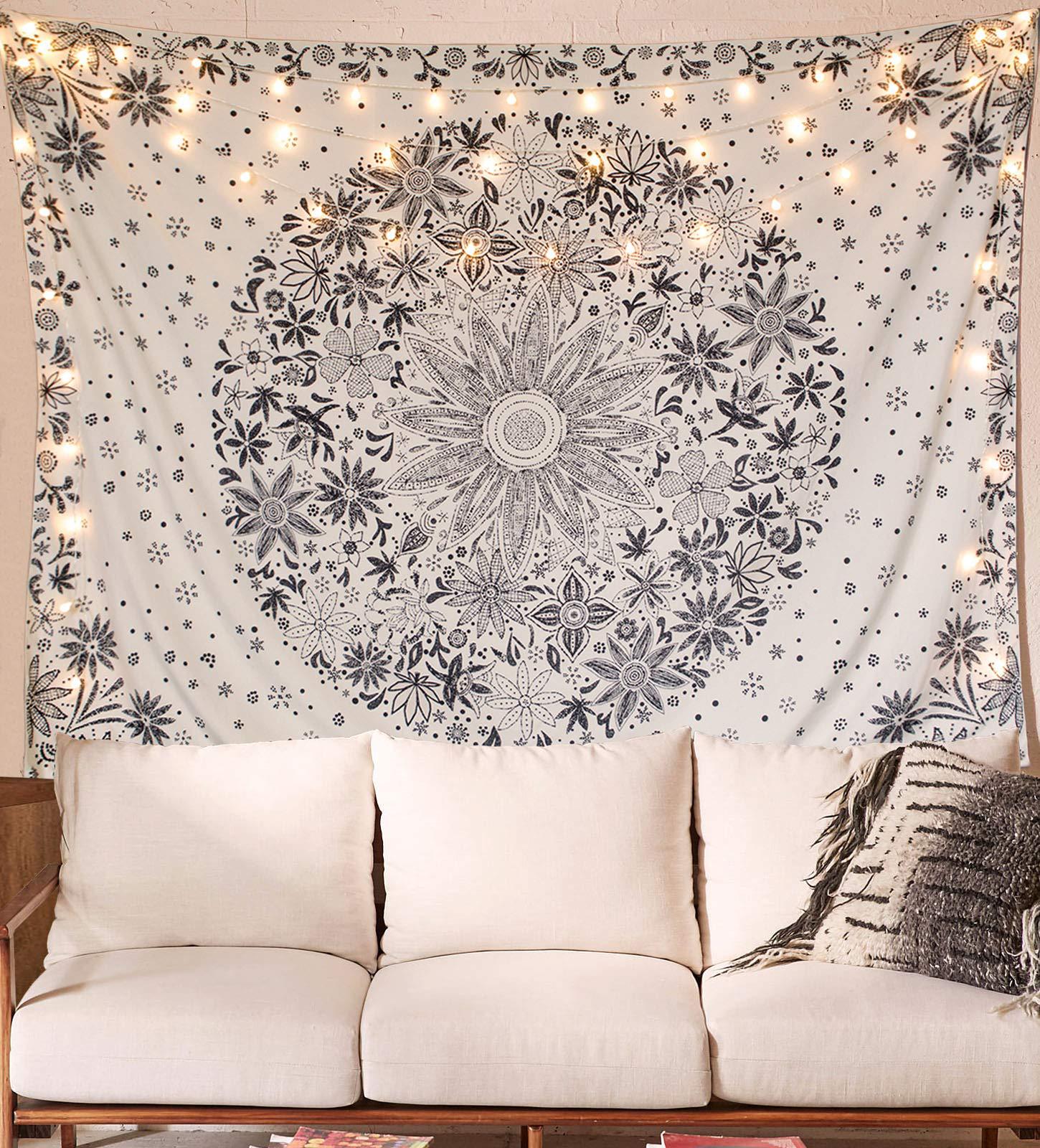 white Mandala Wall Tapestry Boho Decoration