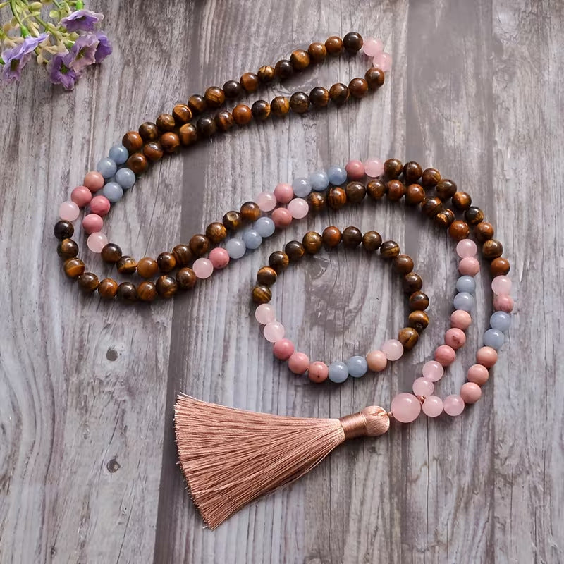 Meditation Hand Knotted Prayer Beads with Tassel