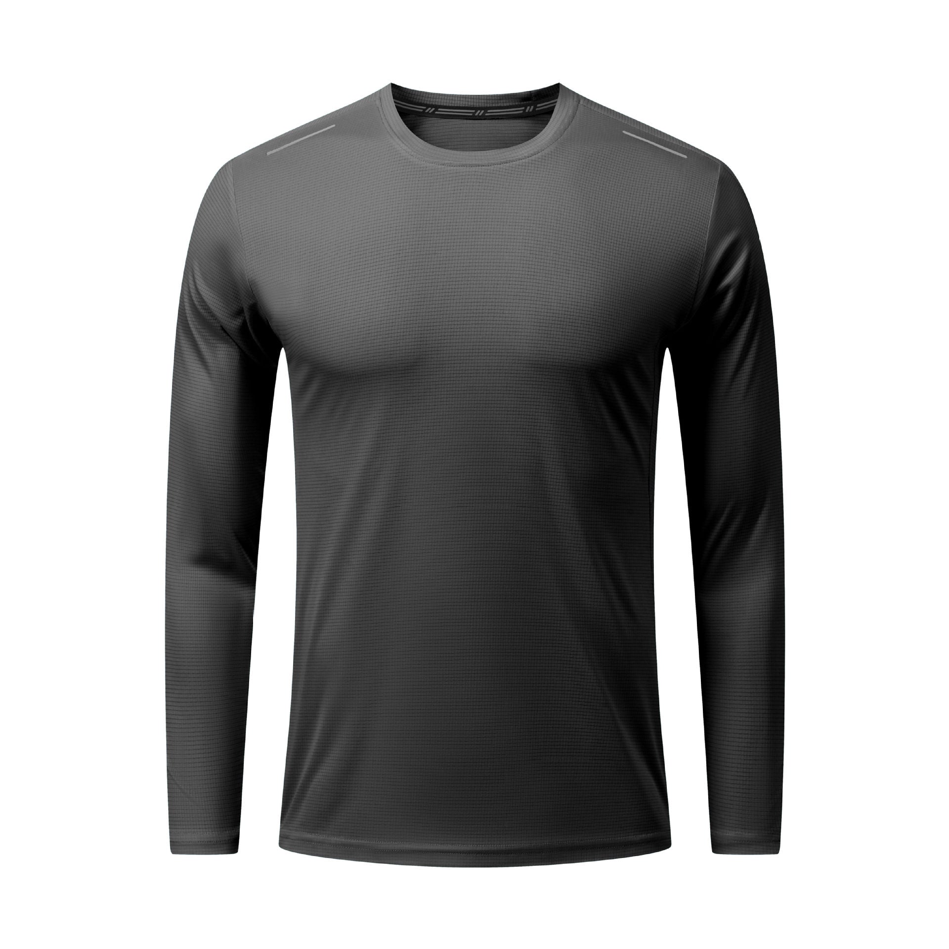 black Men's Long Sleeve Yoga Blouse Slim Fit
