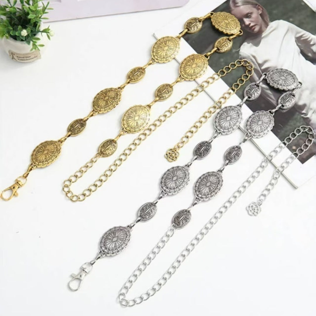 Metallic Silver Bohemian Waist Chain