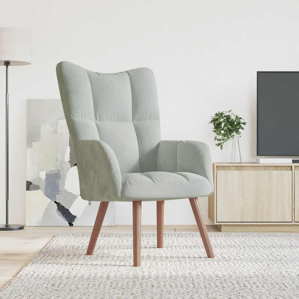 Modern Boho Accent Chair with Wooden Legs