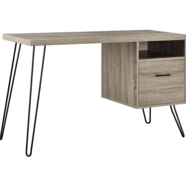 Modern Office Desk Gray Wood