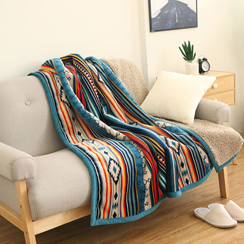 Multicolor Geometric Throw Blankets