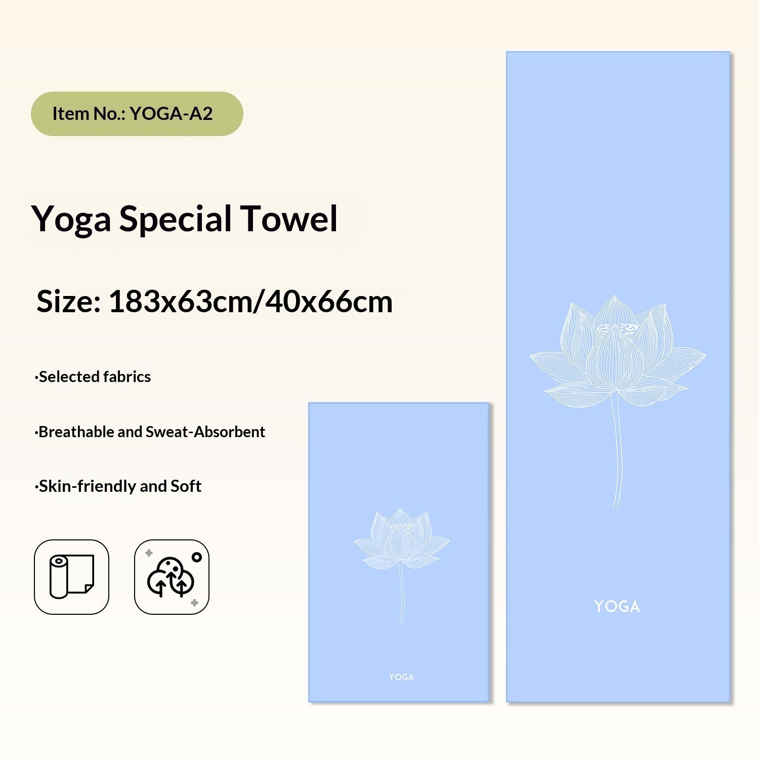 Non-Slip Yoga Towels with Print