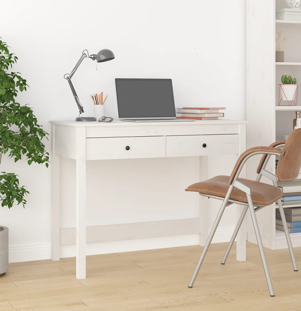 Off-White Standing Computer Desk