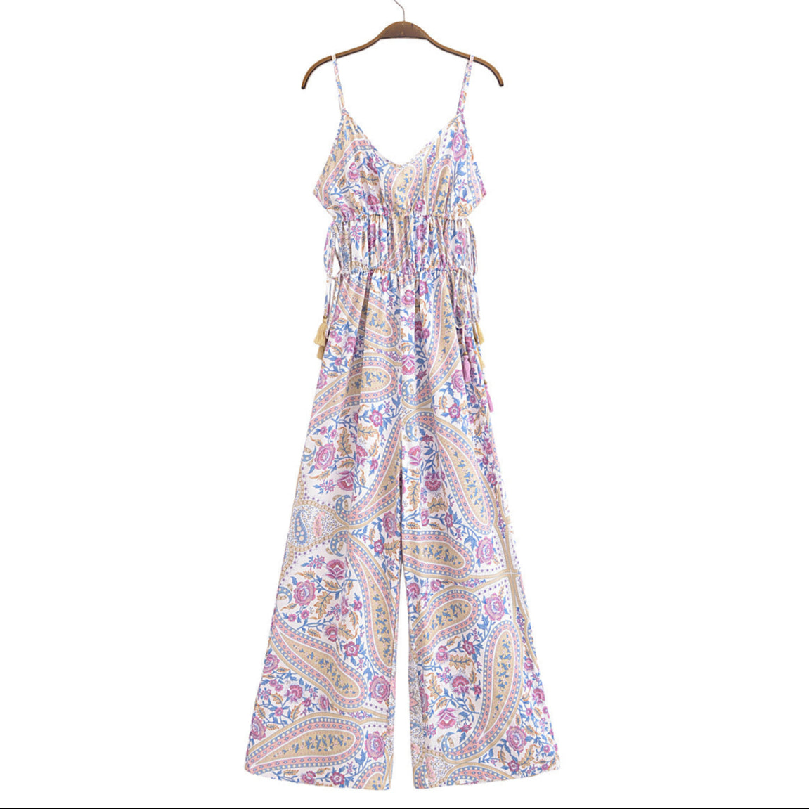 Paisley Print Jumpsuit Bohemian Style