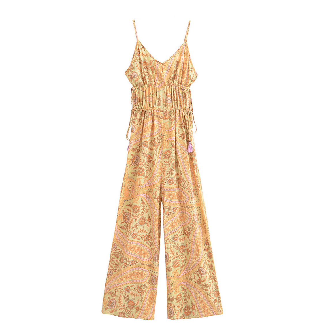 Paisley Print Jumpsuit Bohemian Style