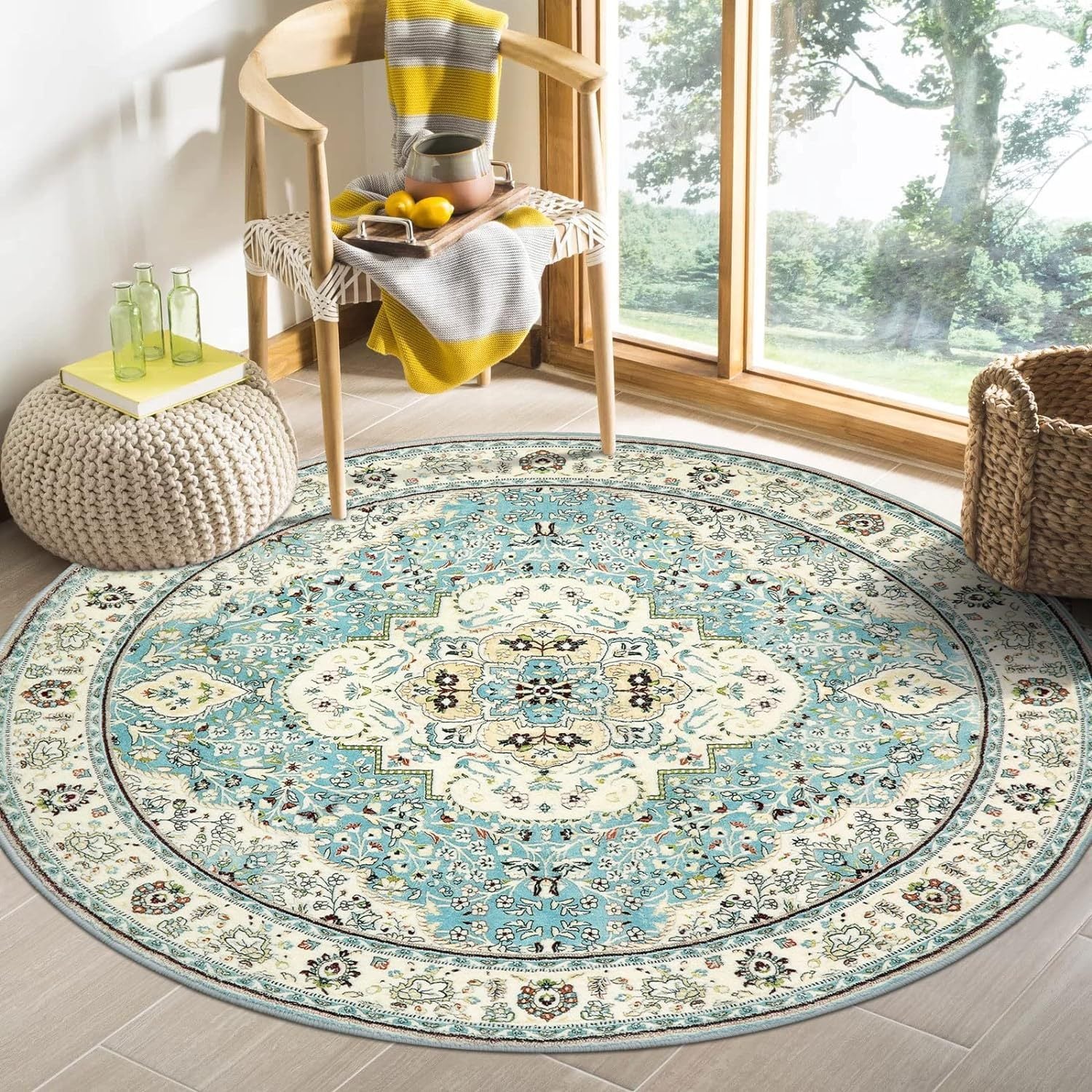 Bohemian Patterned Round Carpet
