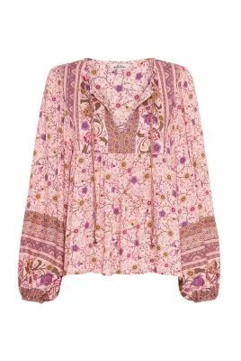 Pink Bohemian Print Blouse