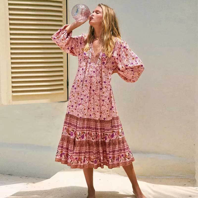 Pink Boho Dress