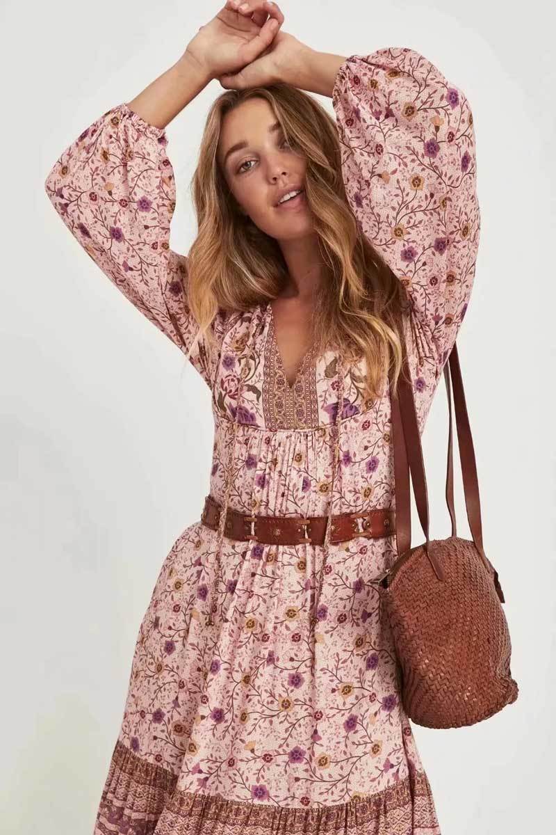 Pink Boho Dress