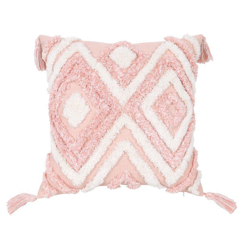 Pink Plush Pillowcase Boho Style
