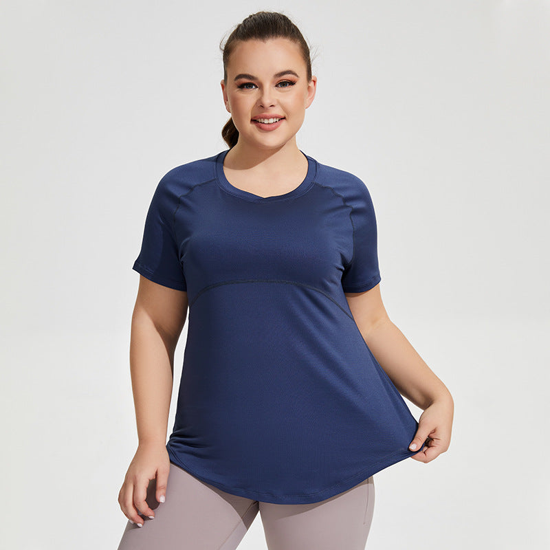 Plus Size Yoga Top with Short Sleeves