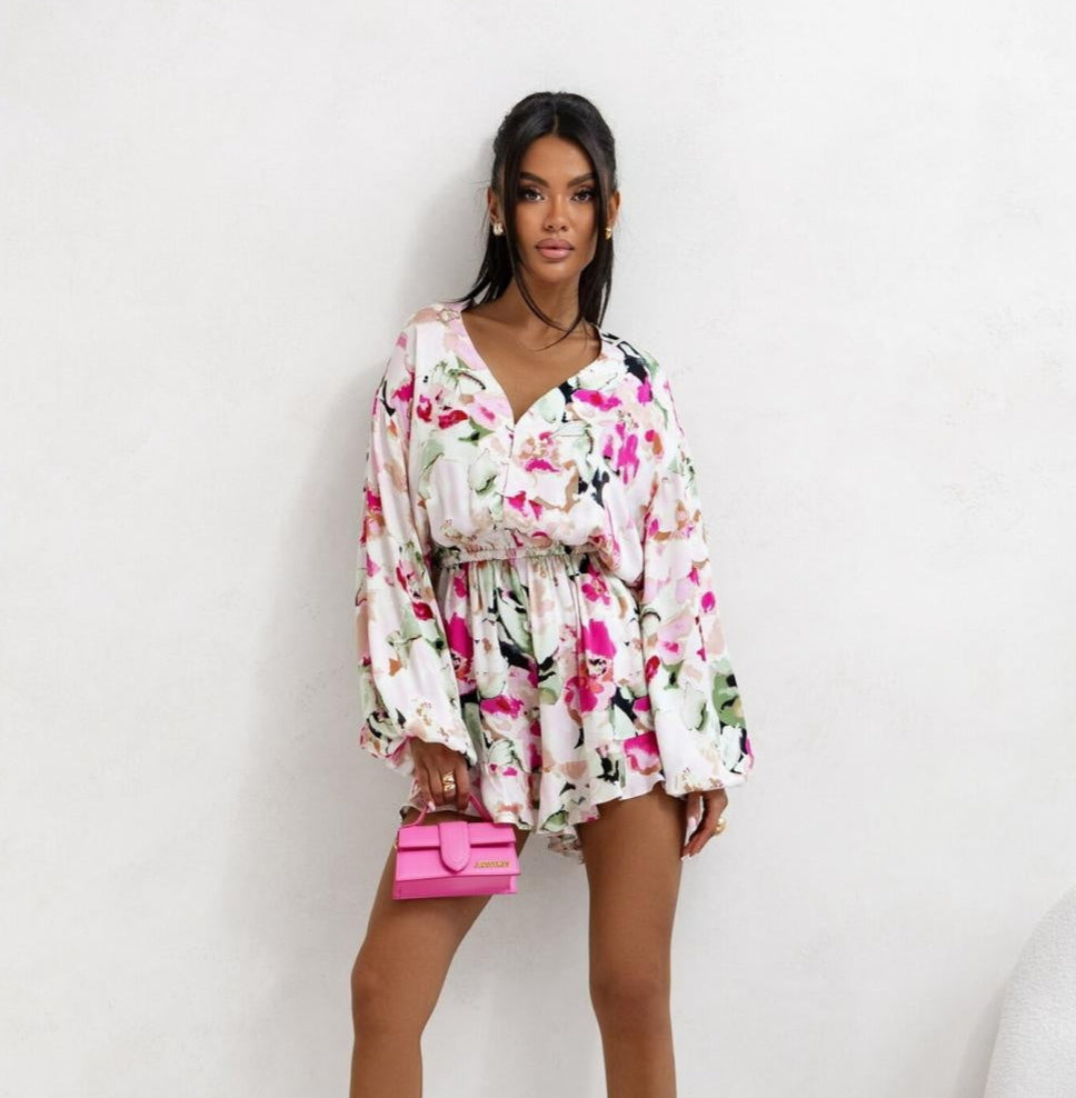 Printed Boho Long Sleeve Romper