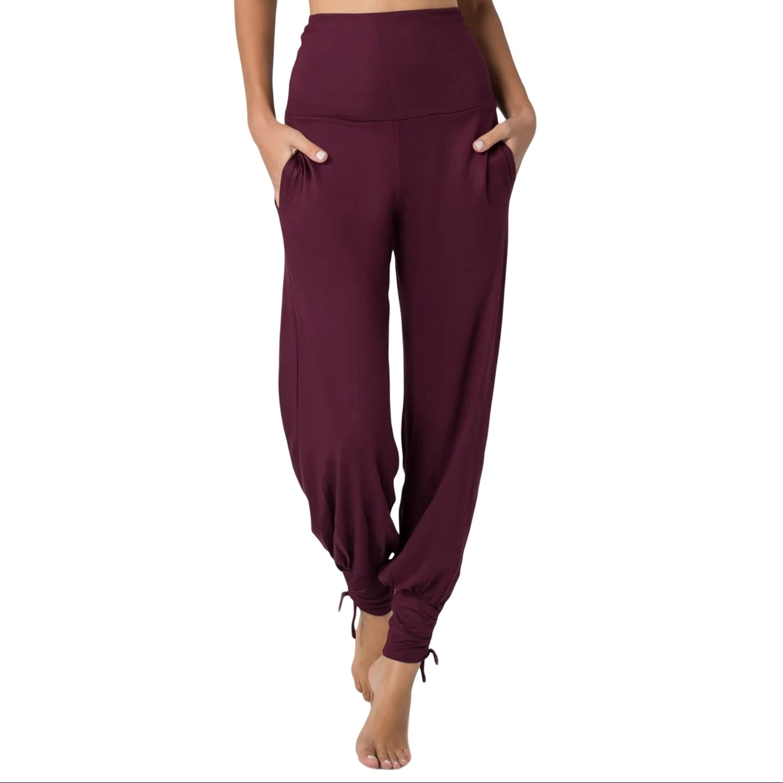 Purple High Waist Activewear Pants for Yoga