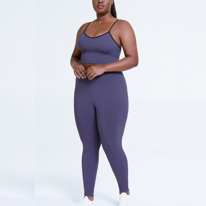 Purple Plus Size Yoga Clothing Set Co Ord