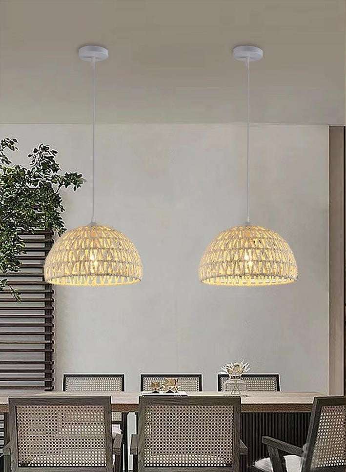 Woven Rattan Boho Chandeliers