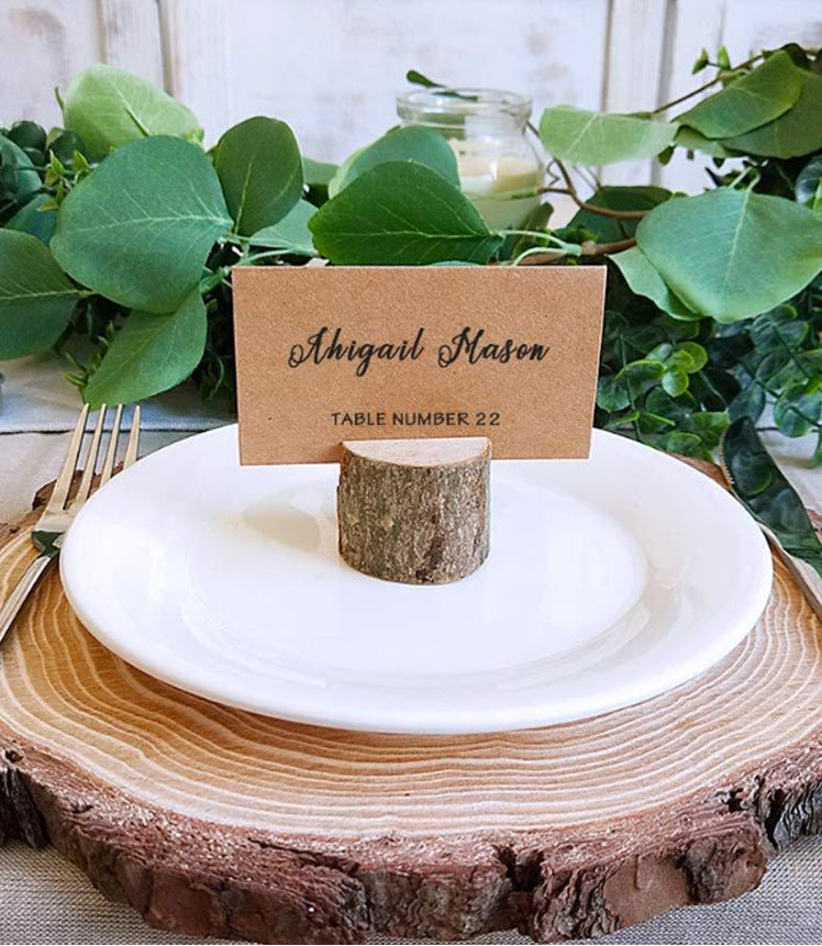 Real Wood Table Number Holders 10 Pcs