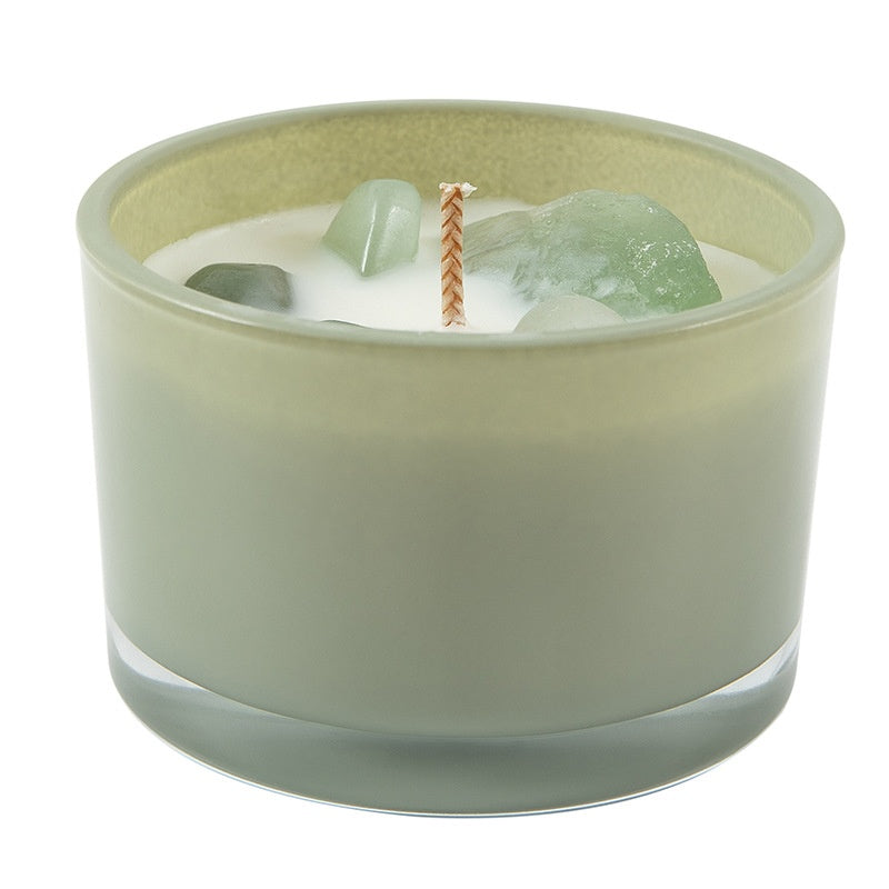 green Relaxing Scented Crystal Candles