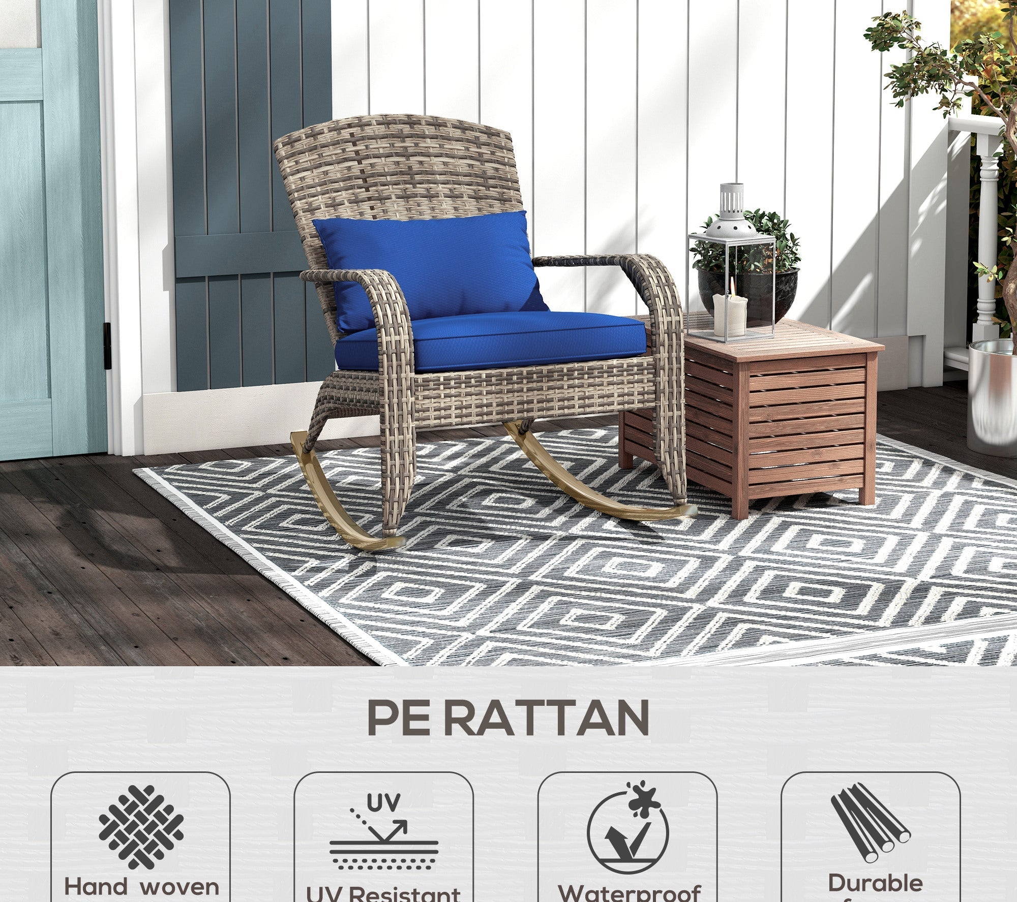 Bohemian Rocking Woven Outdoor Chair