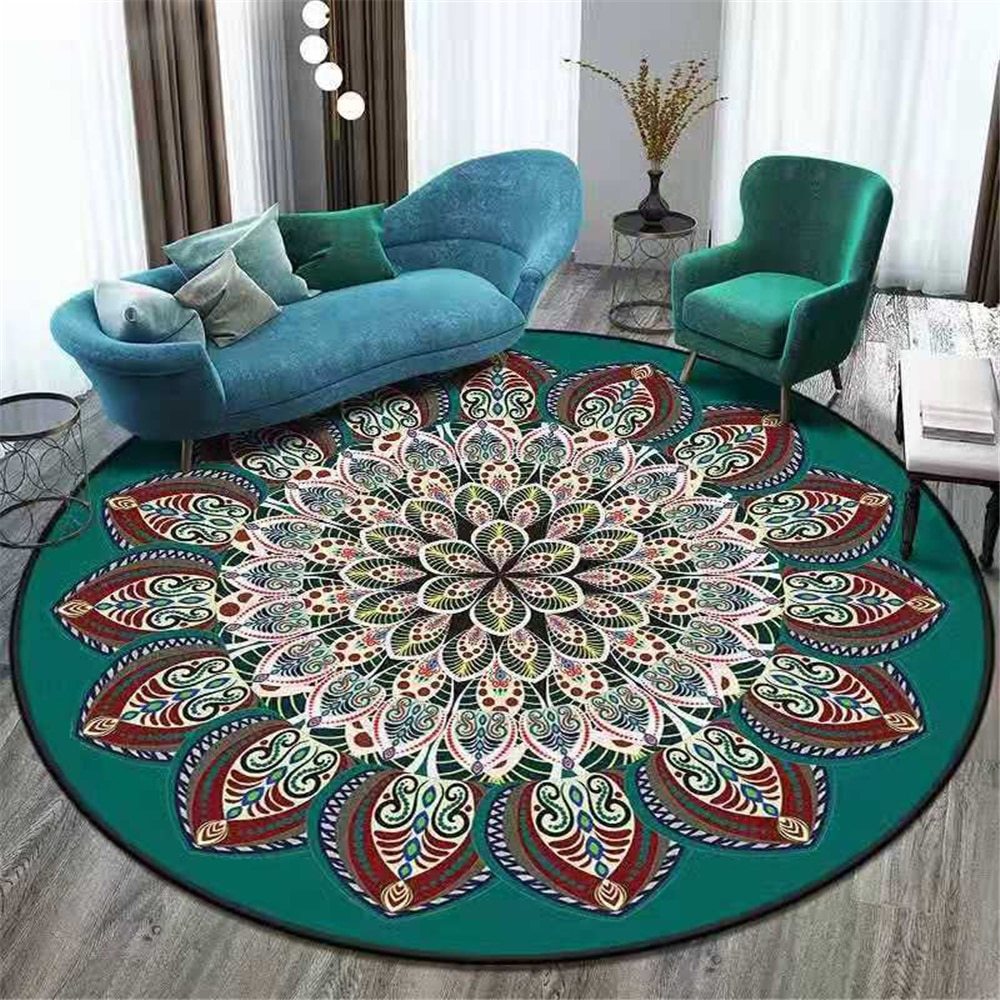 Patterned Round Boho Area Rug