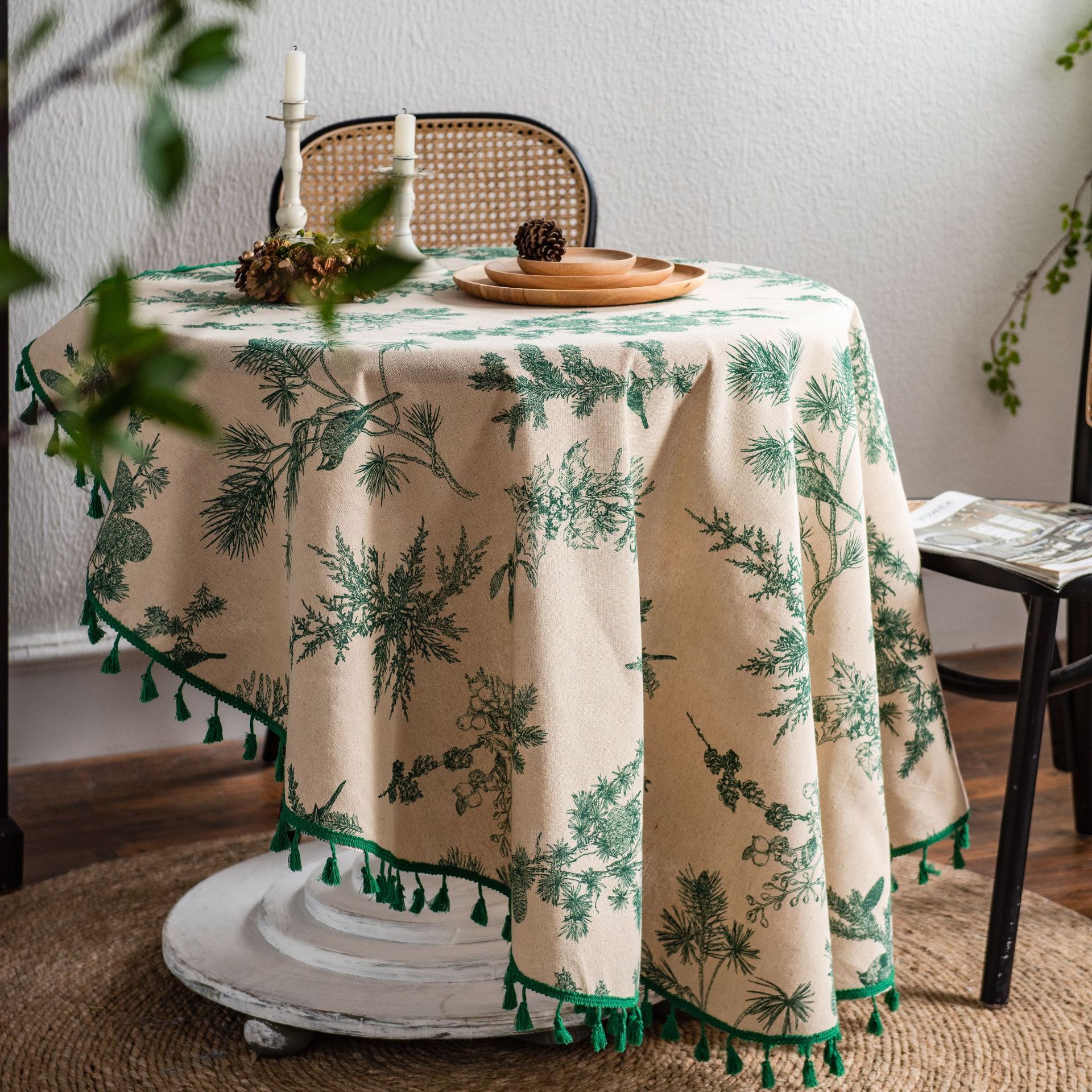 Round Boho Patterned Tablecloths