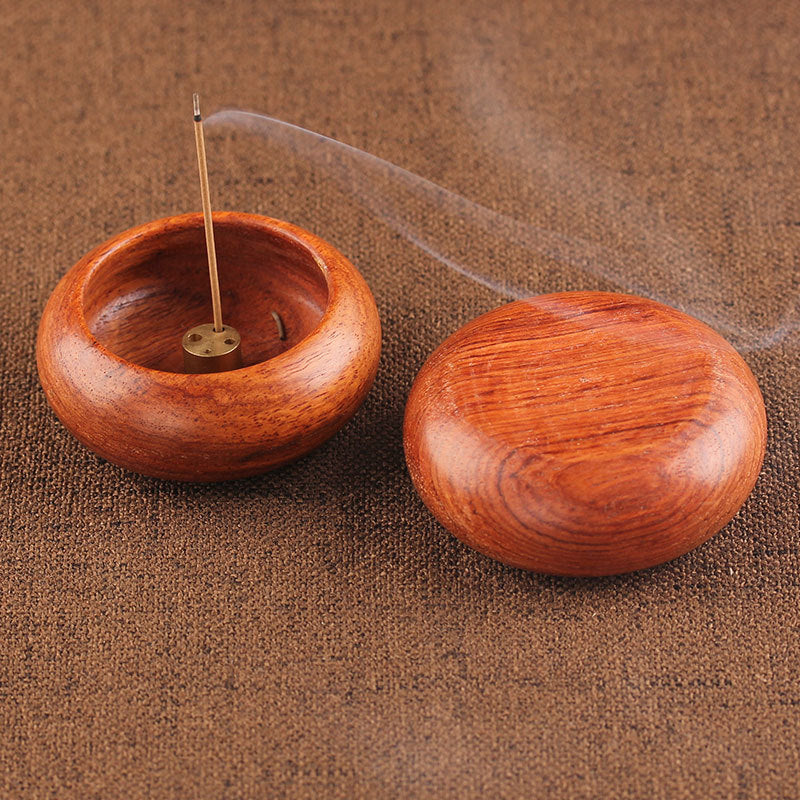 Round Bowl Shape Rosewood Incense Holder
