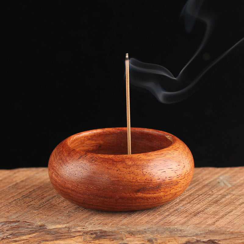 Round Bowl Shaped Rosewood Incense Holder