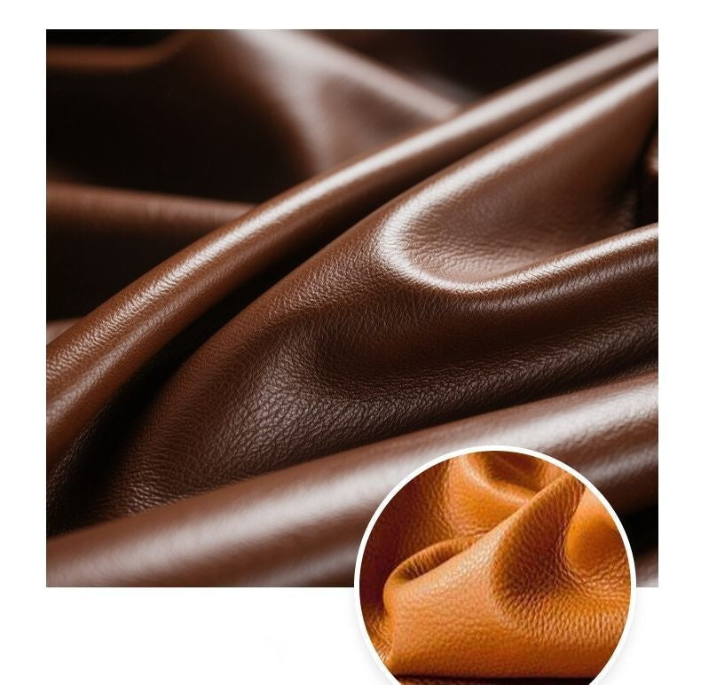 Boho Round Leather Pouf with Storage