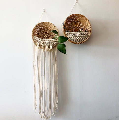 Round Macrame basket Shelf Wall Hanging