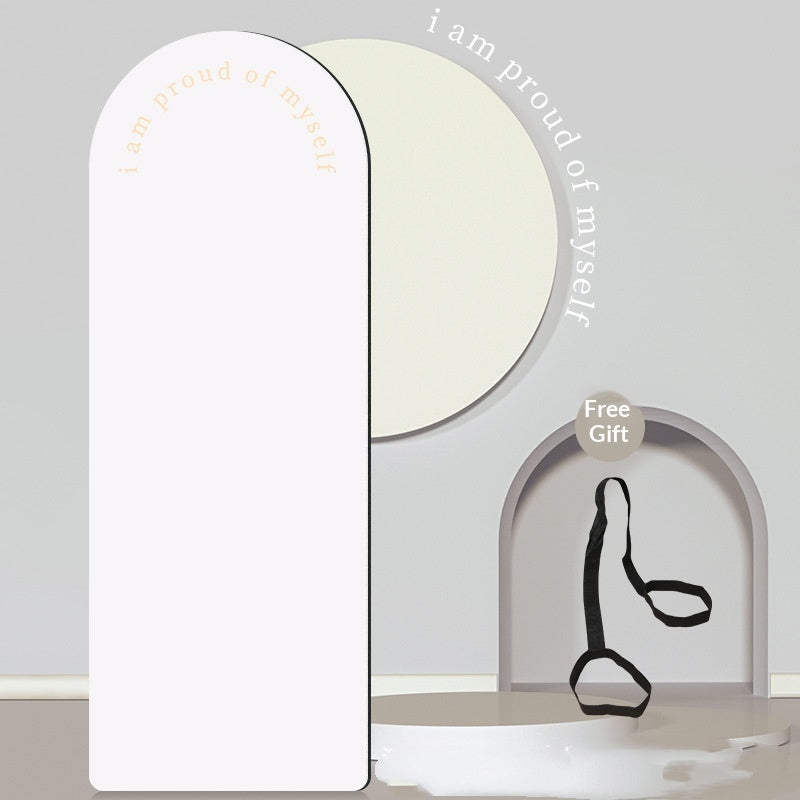Rounded Yoga Mat with "I Am Proud Of Myself" Text