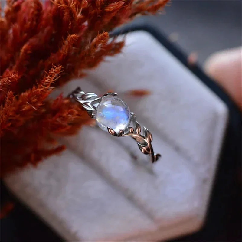 Natural Moonstone Boho Ring