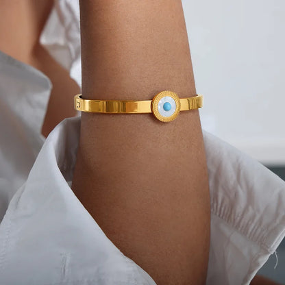 Gold Plated Evil Eye Bangles