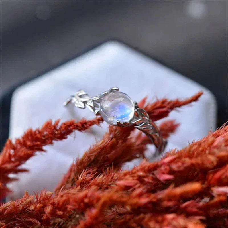 Natural Moonstone Boho Ring