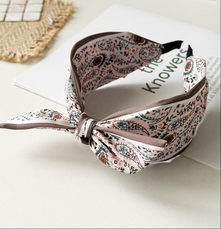 bow Satin Paisley Boho Chic Hairband
